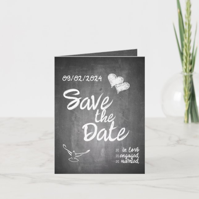 Anuncio de boda con tipografía de pizarra (Anverso)