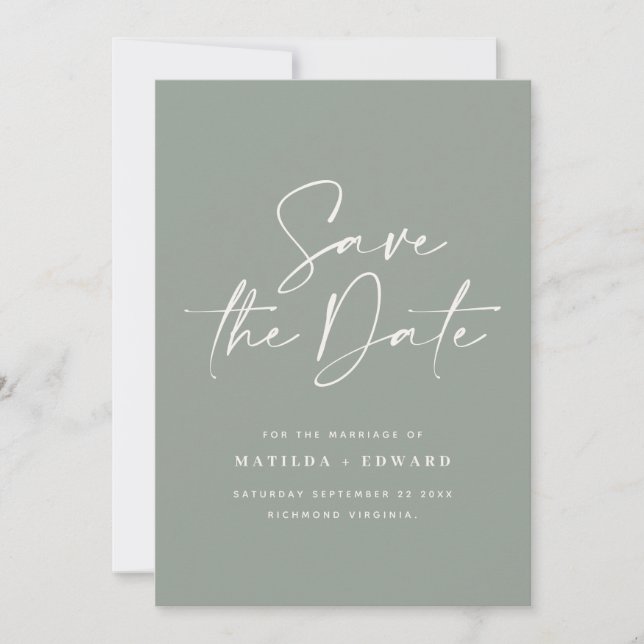 Anuncio de boda con tipografía manuscrita moderna (Anverso)
