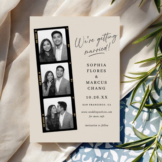 Anuncio de Boda con Tira de Película de Fotomatón  (Subido por el creador)
