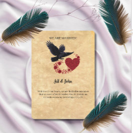 Anuncio de Boda Cuervo Gótico y Corazón de Rosa