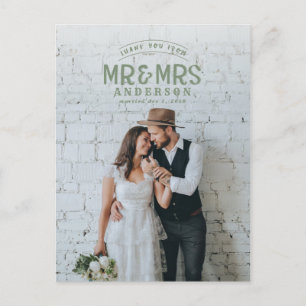 Anuncio de boda de agradecimiento de foto rústica