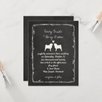 Anuncio de Boda de Amantes de Perros con Siluetas 