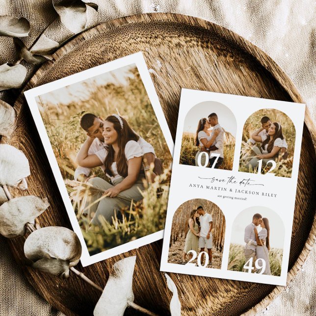 Anuncio de Boda de Arco de 4 Fotos Save The Date (Subido por el creador)