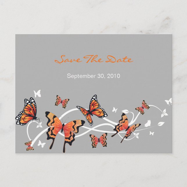 Anuncio de Boda de Butterfly Save The Date (Anverso)
