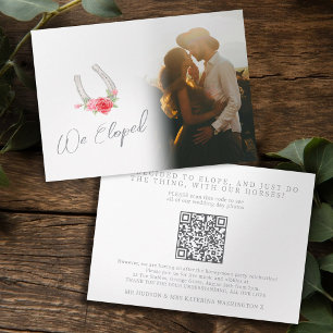 Anuncio de boda de caballos y rosas Fotos QR