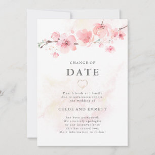 Anuncio de Boda de Cambio de Fecha de Flor de Cere