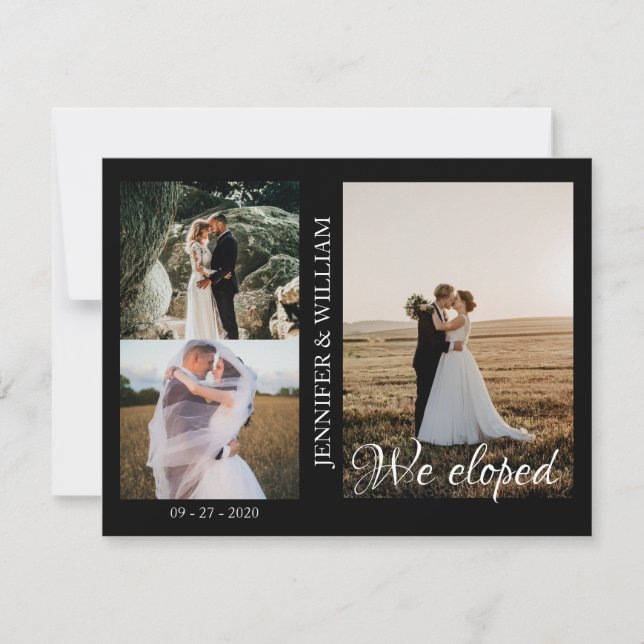 Anuncio de Boda de Colaje de Fotos Nos Fugamos (Anverso)