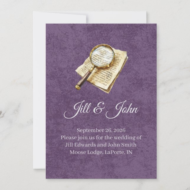 Anuncio de Boda de Dark Academia (Anverso)