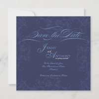 Anuncio de Boda de DIY Blue Save the Date