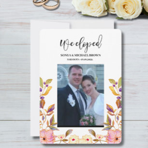 Anuncio de Boda de Elopamiento Floral de Primavera