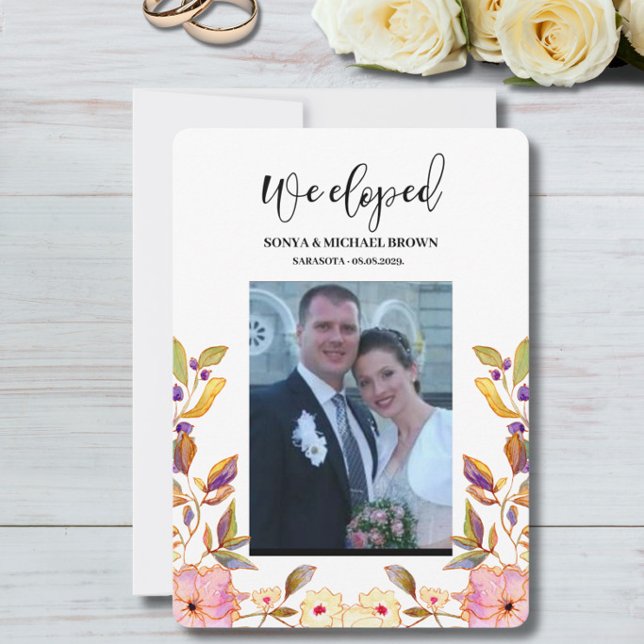 Anuncio de Boda de Elopamiento Floral de Primavera (Subido por el creador)