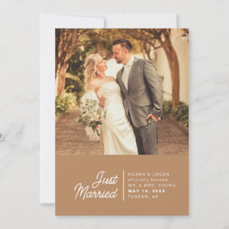 Anuncio de Boda de Elopement Foto Recién Casados