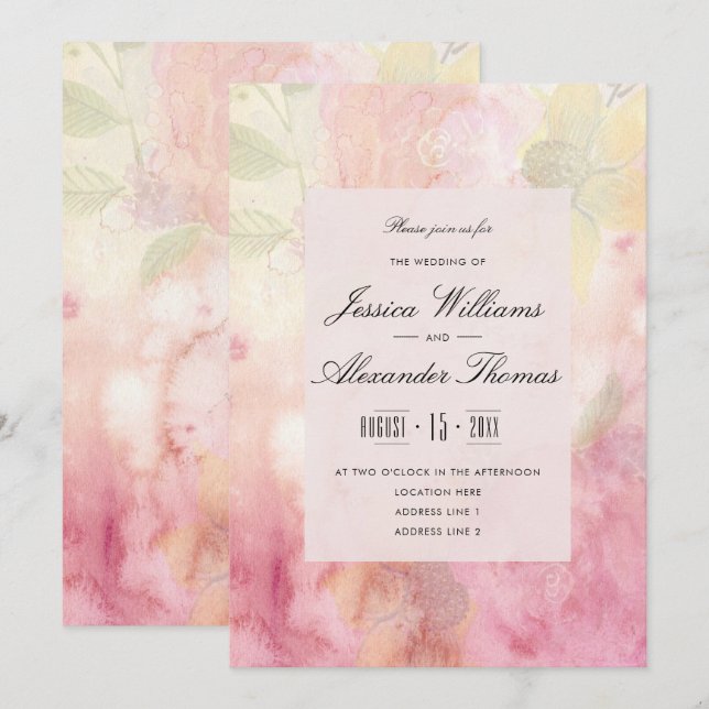 Anuncio de Boda de Ensueño Romántico (Anverso / Reverso)