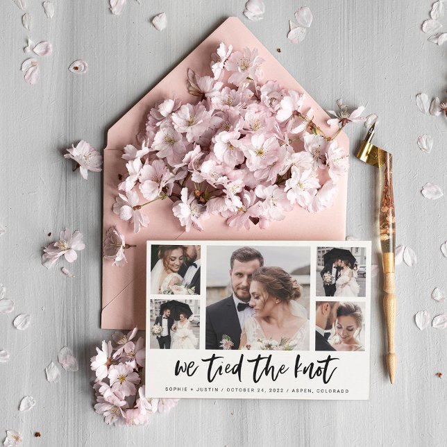 Anuncio de Boda de Escritura Informal Multi Foto (Subido por el creador)