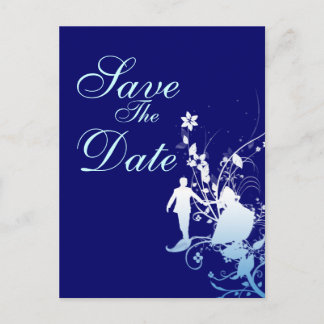 Anuncio de boda de fecha de salvación azul