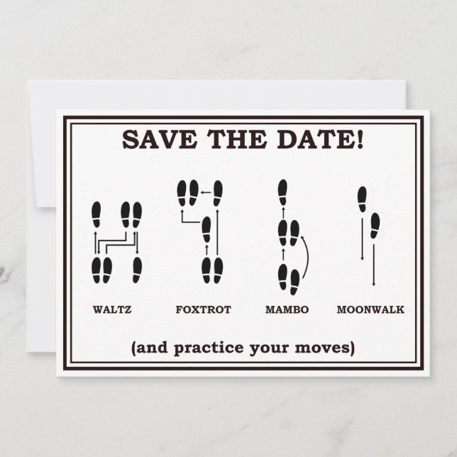 Anuncio de boda de fecha de salvación de baile (Anverso)