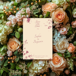 Anuncio de Boda de Floral Rosado para Guardar la F