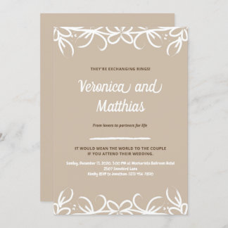 Anuncio de Boda de Flores Rústicas Marrones