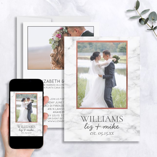 Anuncio de Boda de Foto de Mármol de Cobre Recepci (Subido por el creador)