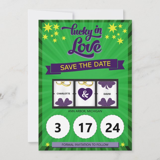 Anuncio de Boda de Green Lucky Enamorado (Anverso)