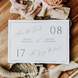Anuncio de boda de guardar la fecha en dusty sage