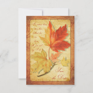 Anuncio de Boda de Hojas de Otoño para Guardar la