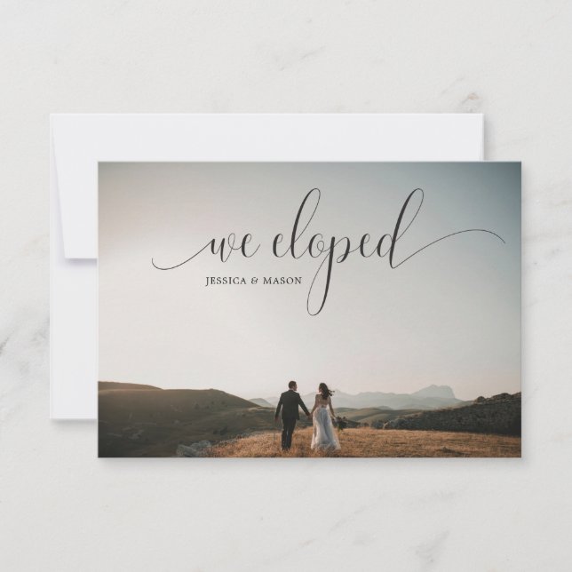 Anuncio de Boda de Huida Fotográfica (Anverso)