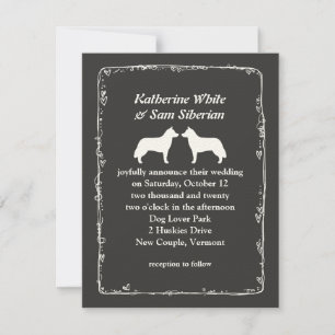 Anuncio de Boda de Huskies Siberianos