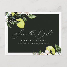 Anuncio de boda de limones botánicos Save the Date