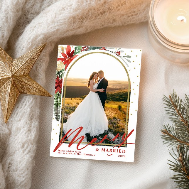 Anuncio de boda de Navidad alegre y casado (Subido por el creador)