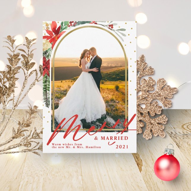 Anuncio de boda de Navidad alegre y casado (Subido por el creador)