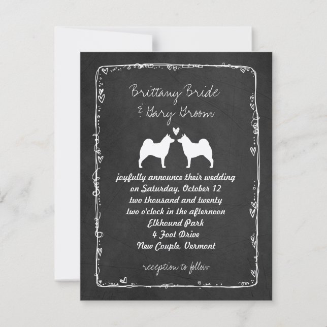 Anuncio de Boda de Norwegian Elkhounds (Anverso)
