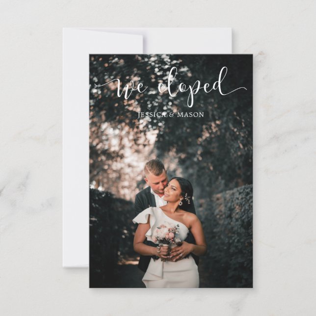 Anuncio de Boda de Nos Fugamos Invitación Foto (Anverso)