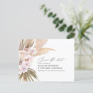 Anuncio de boda de orquídea de hierba de pampas bo