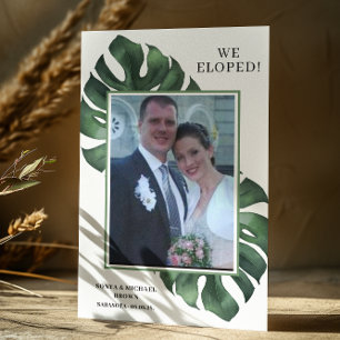 Anuncio de Boda de Photo Monstera Nos Fugamos