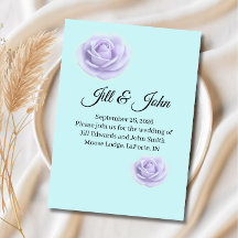 Anuncio de Boda de Rosa Lavanda y Azul