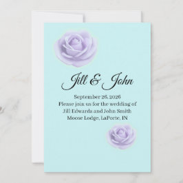 Anuncio de Boda de Rosa Lavanda y Azul