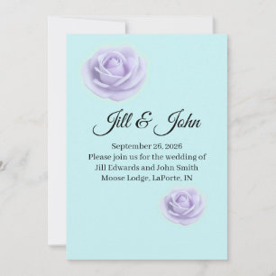 Anuncio de Boda de Rosa Lavanda y Azul