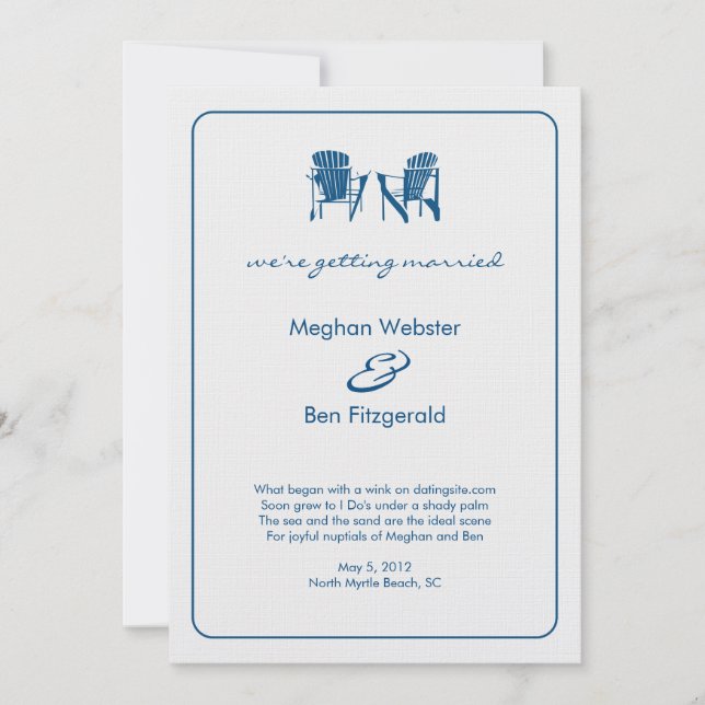 Anuncio de Boda de Sillas Adirondack (Anverso)