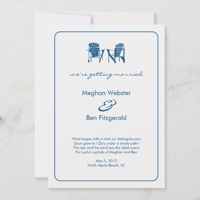 Anuncio de Boda de Sillas Adirondack (Anverso)