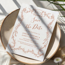 Anuncio de Boda de Terracota Rambling Rose Save th