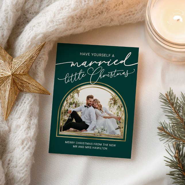 Anuncio de boda de vacaciones Chic Script Arch (Subido por el creador)