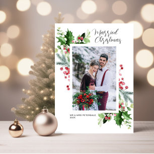 anuncio de boda de vacaciones de marco floral mode