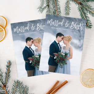 Anuncio de boda de vacaciones Merried & Bright