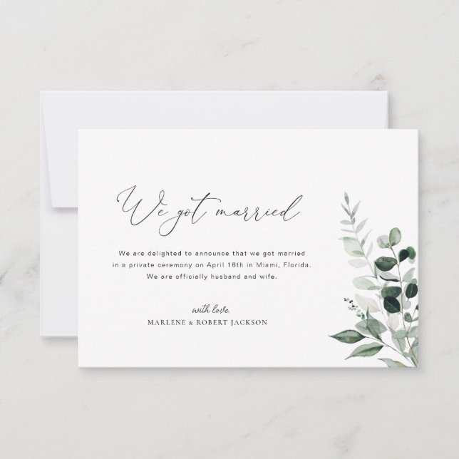 Anuncio de boda de We Got Married con vegetación (Anverso)