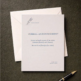 Anuncio de Boda del Registro de Ceremonia Civil