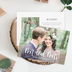 Anuncio de boda editable con letras divertidas en 