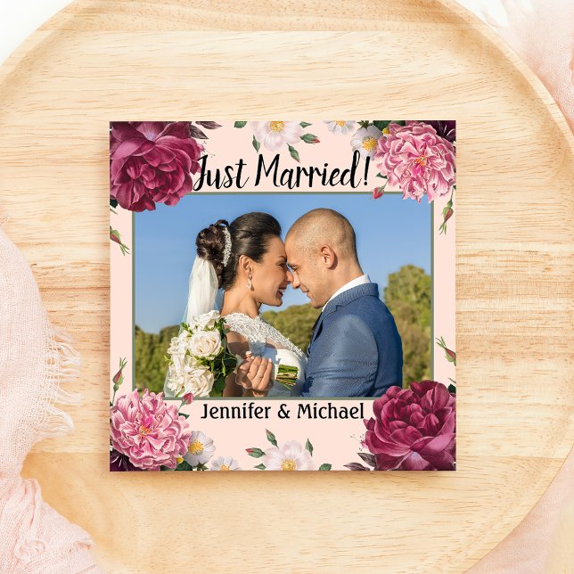 Anuncio de Boda Elegante Burgundy y Rosa (Subido por el creador)