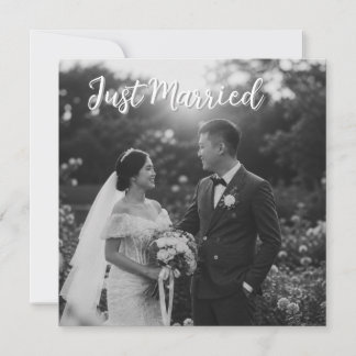 Anuncio de Boda Elegante en Blanco y Negro