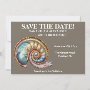 Anuncio de Boda en la Playa con Caracol Irisado